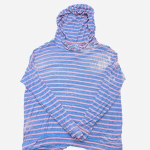 Pink & blue striped long sleeve shirt